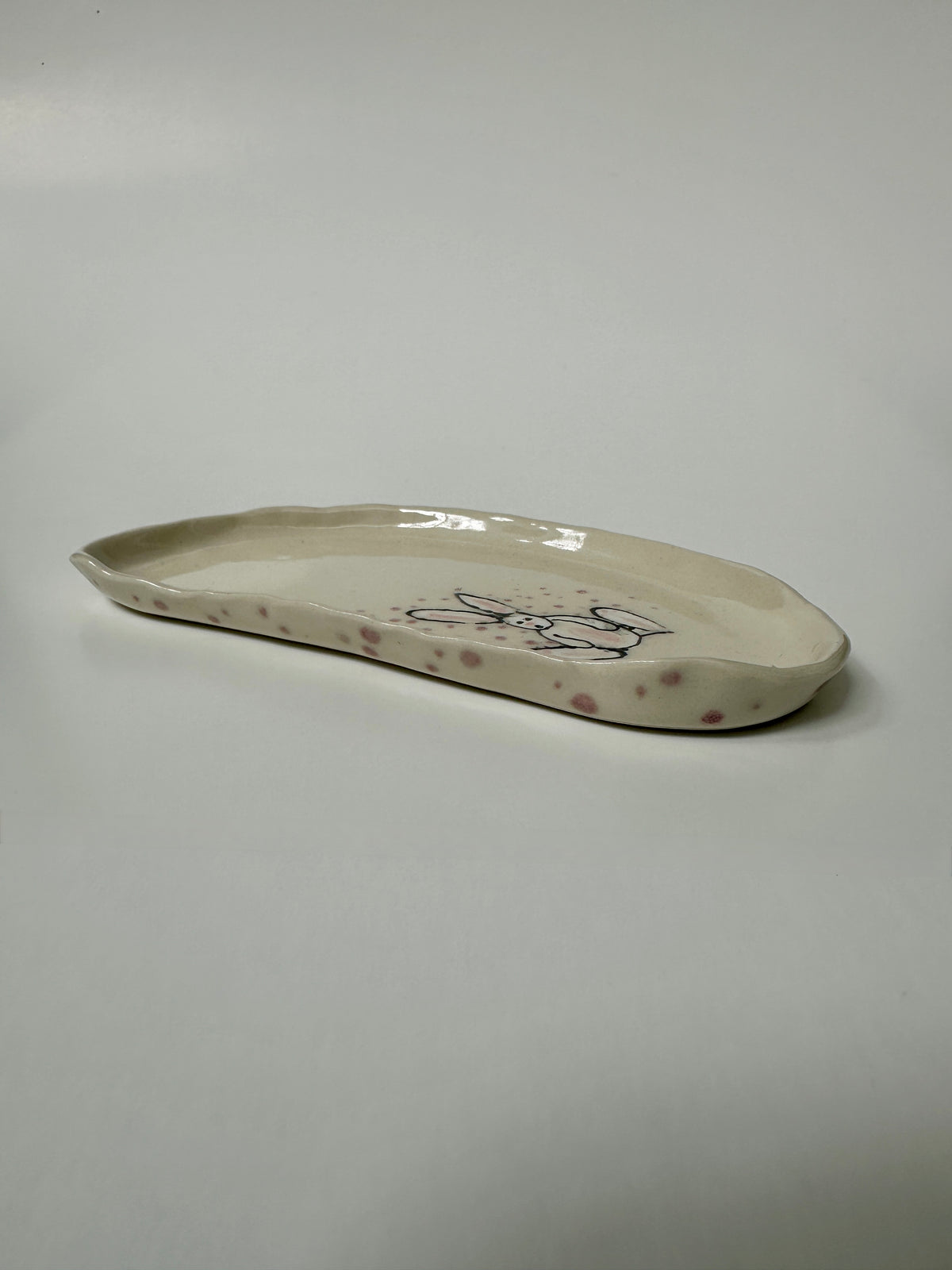 Rabbit Pink dots - porcelain