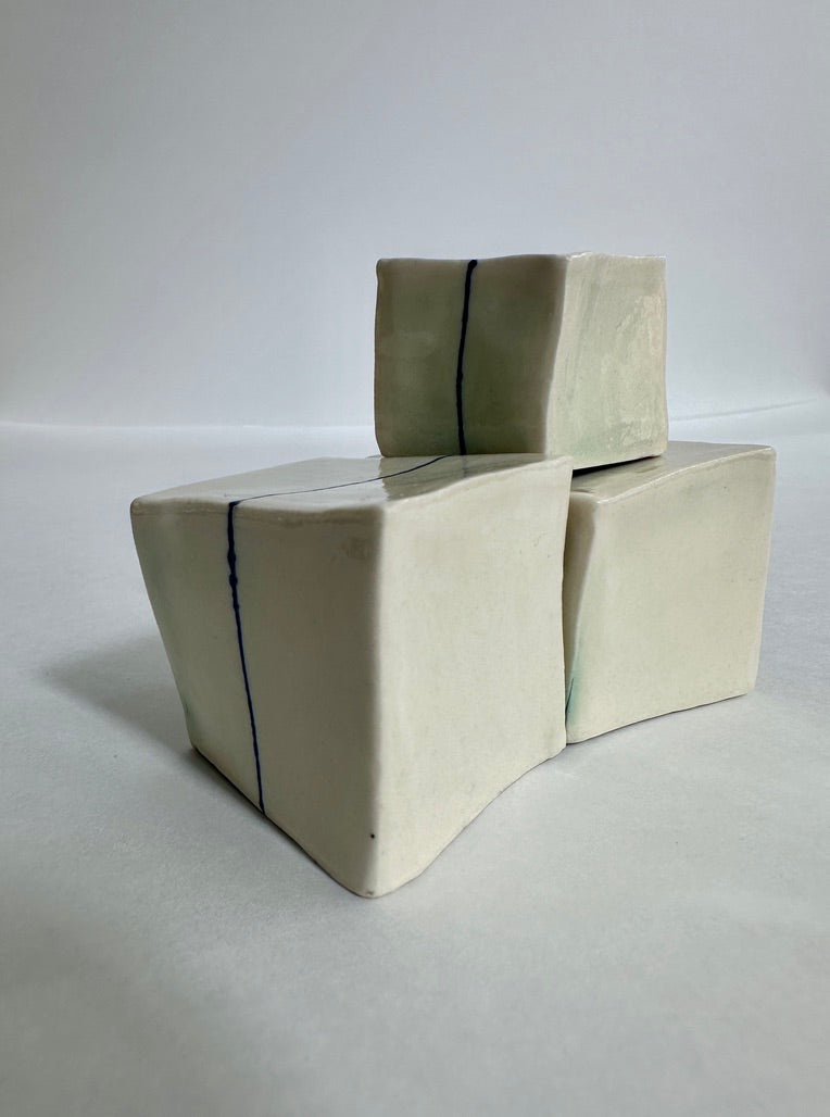 Cube Sculptures: Mirror Fine Line (3pc)