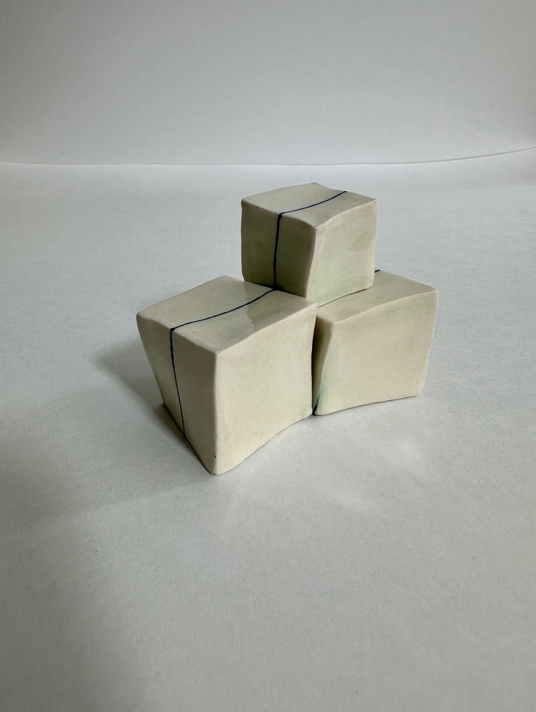Cube Sculptures: Mirror Fine Line (3pc)