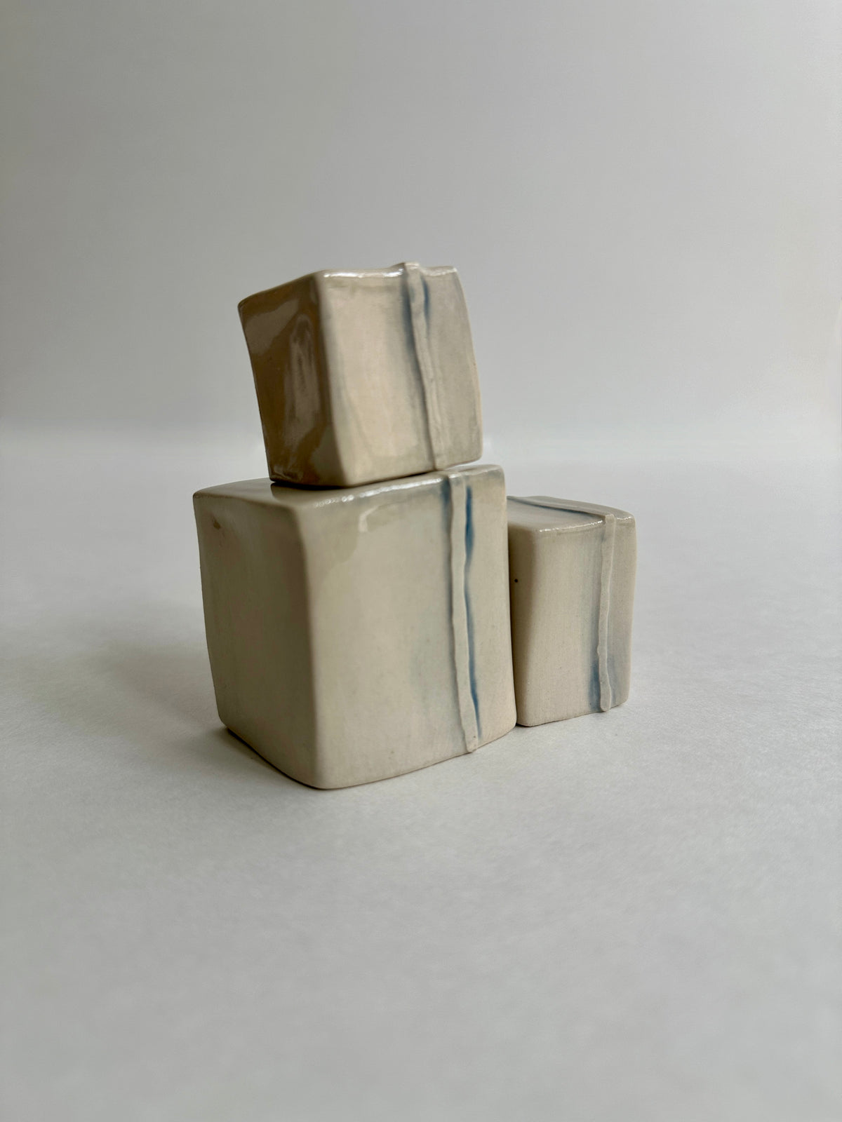 Cube Sculptures: Raised Line - Lavender (3pc)