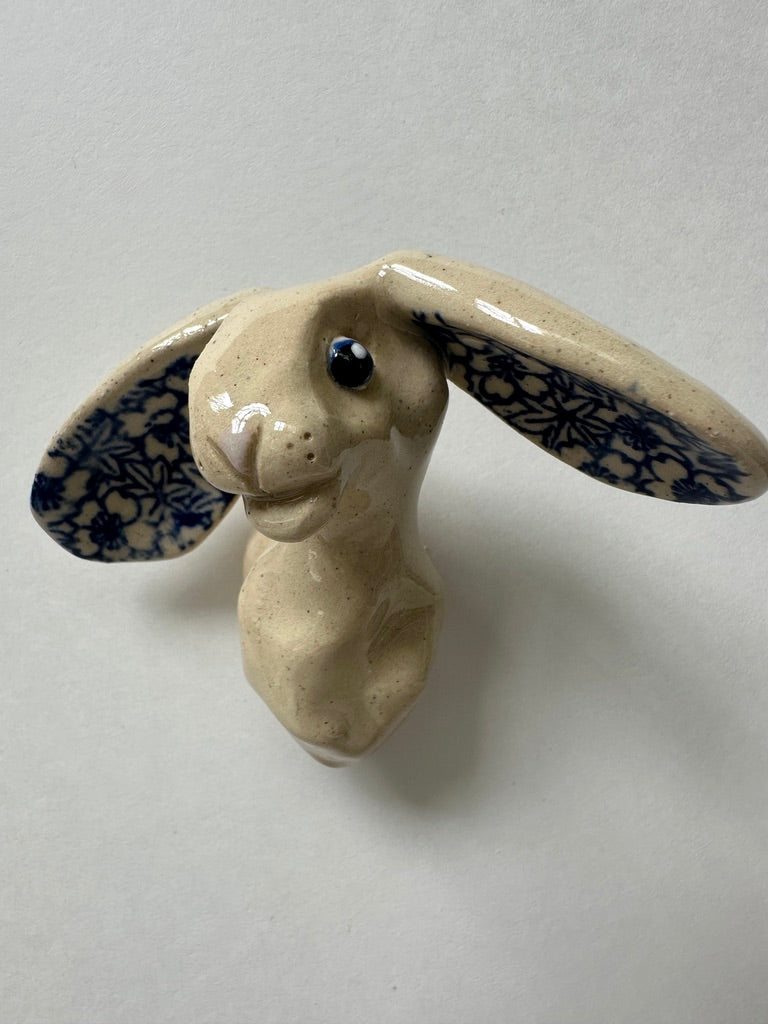 Rabbit with flower ears - porcelain