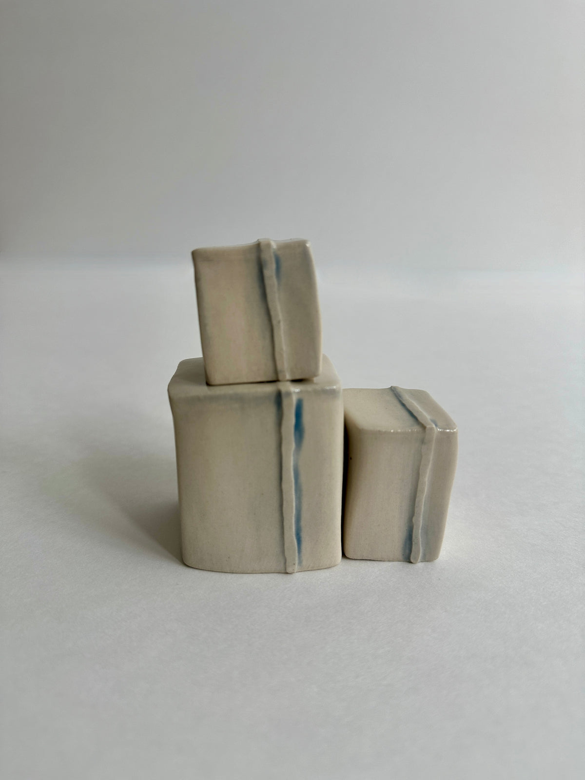 Cube Sculptures: Raised Line - Lavender (3pc)