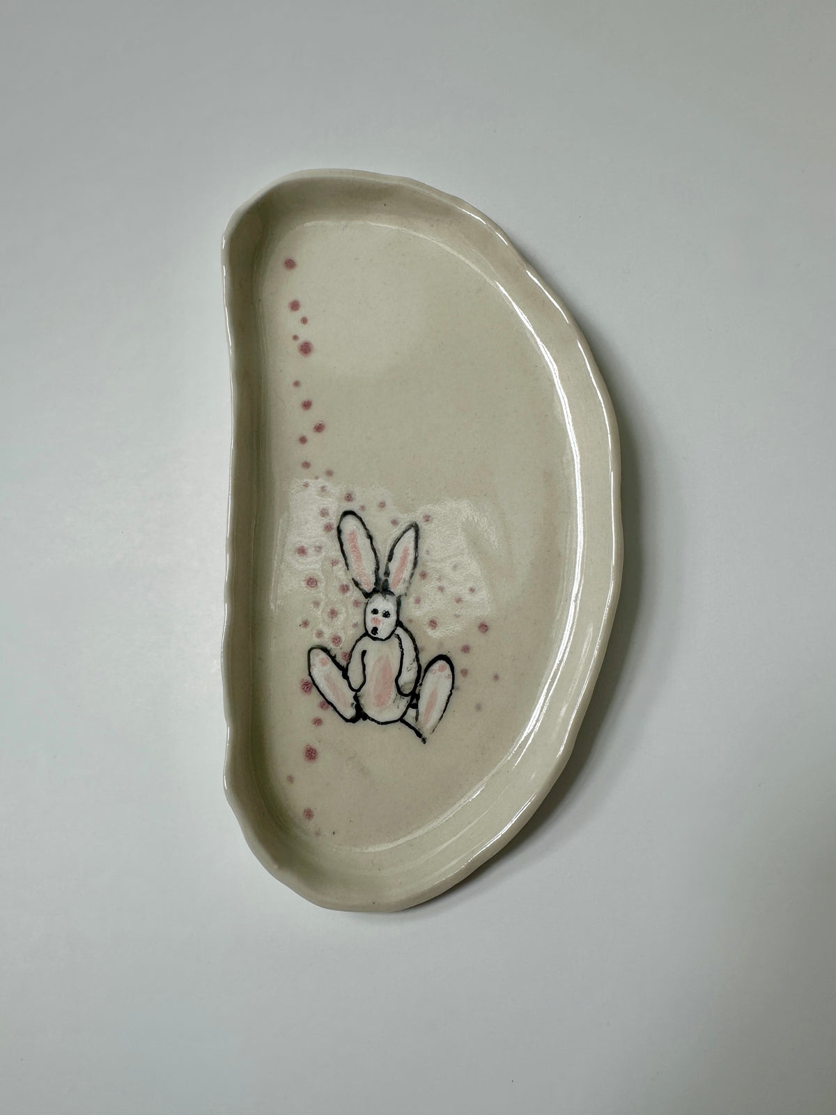 Rabbit Pink dots - porcelain