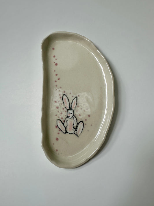 Rabbit Pink dots - porcelain