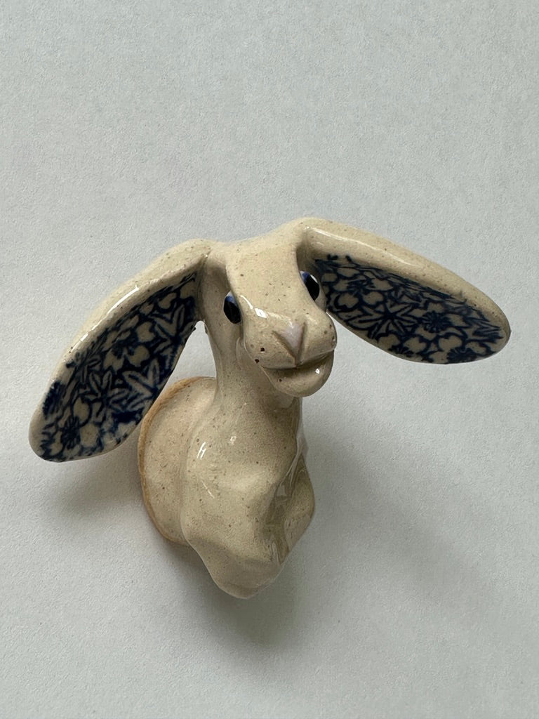 Rabbit with flower ears - porcelain