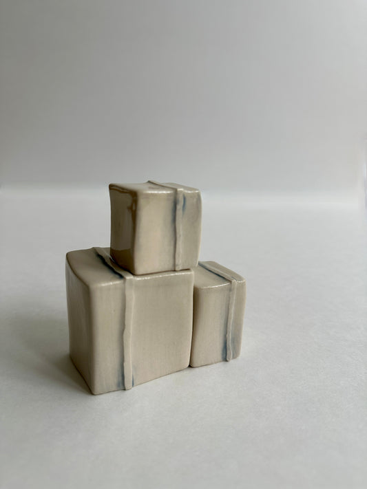 Cube Sculptures: Raised Line - Lavender (3pc)