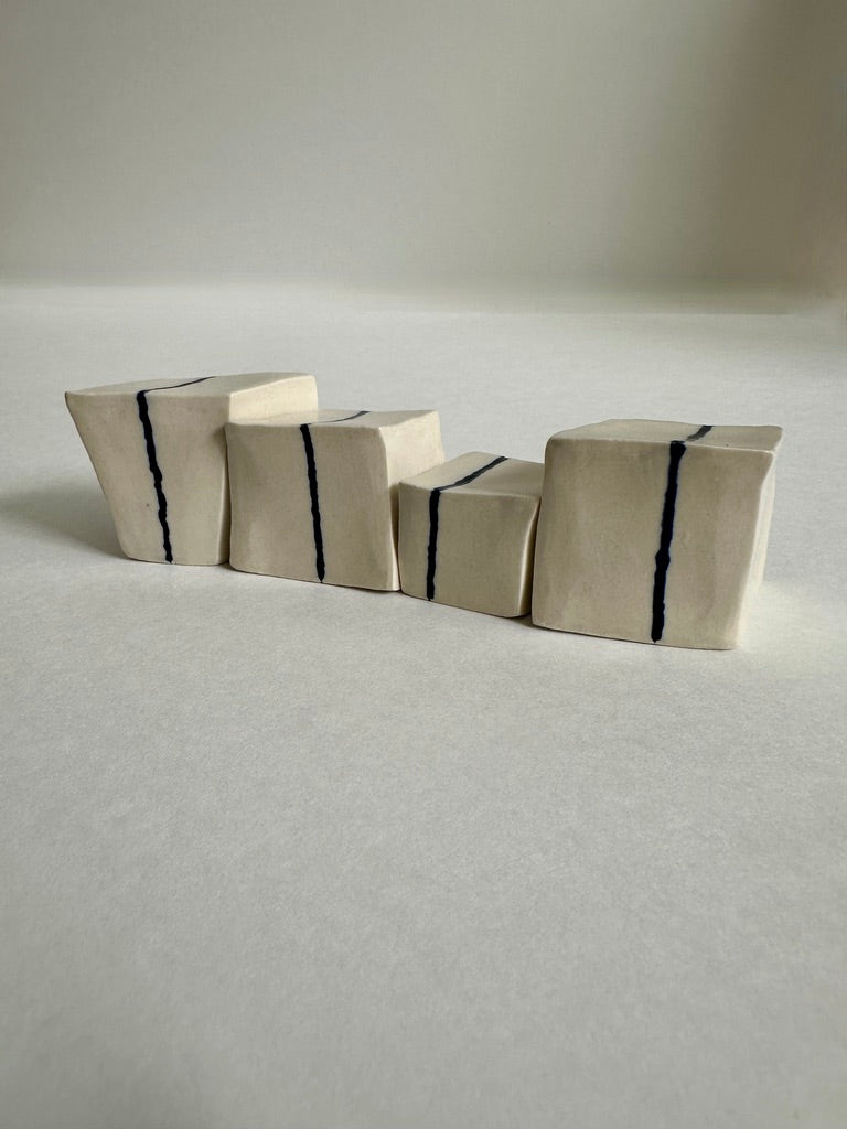 SOLD - Cube Sculptures: Ox Blood (4pc)