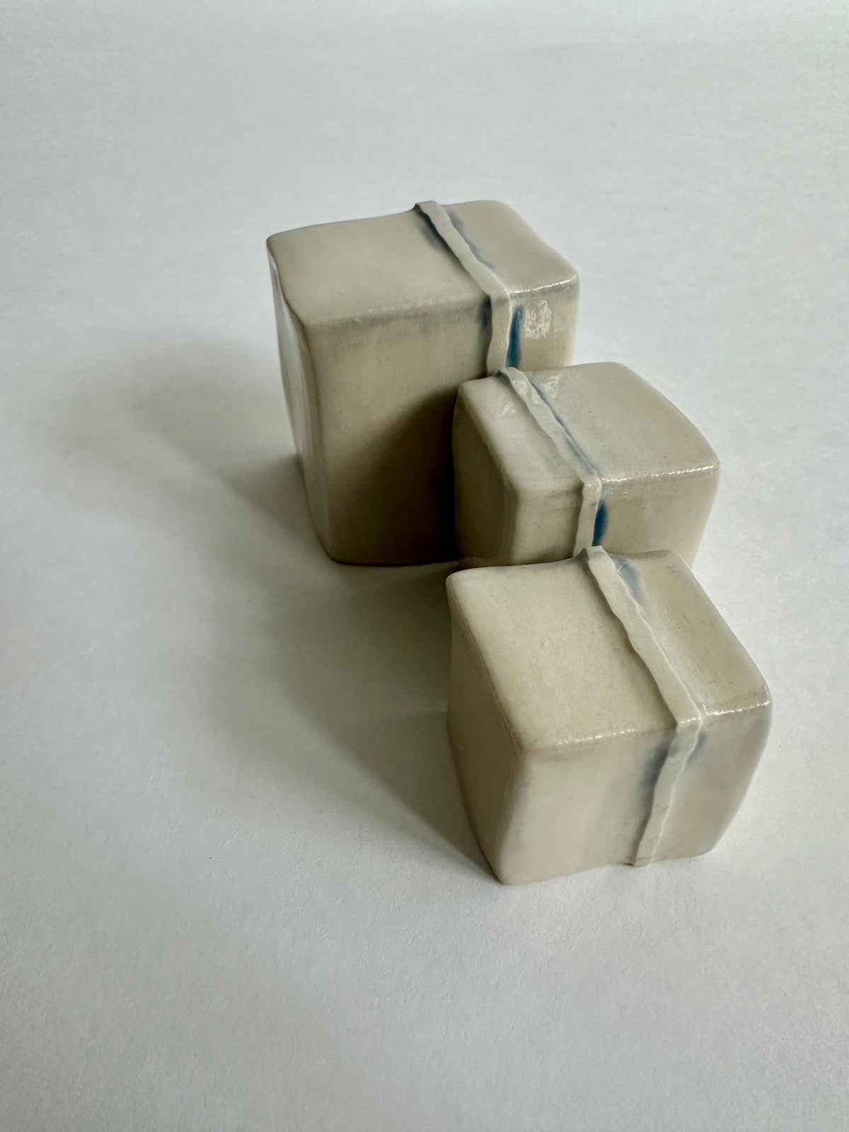 Cube Sculptures: Raised Line - Lavender (3pc)