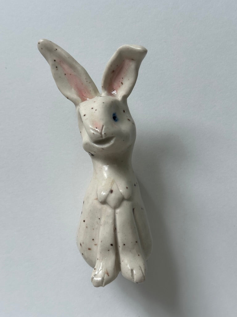 White Speckle Rabbit - stoneware