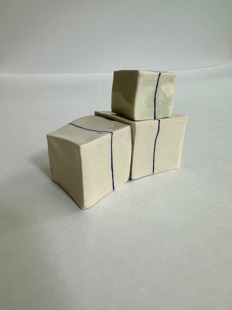 Cube Sculptures: Mirror Fine Line (3pc)