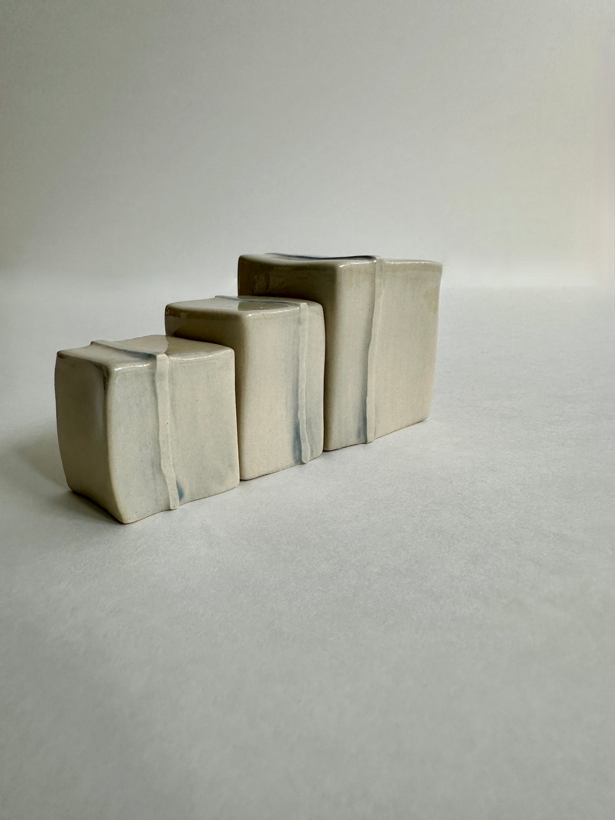 Cube Sculptures: Raised Line - Lavender (3pc)
