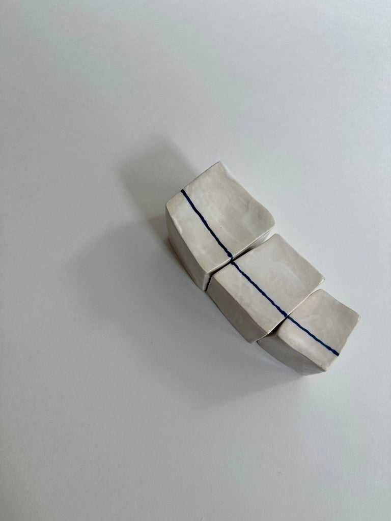 SOLD - Cube Sculptures: White Wash Marigold (3pc)