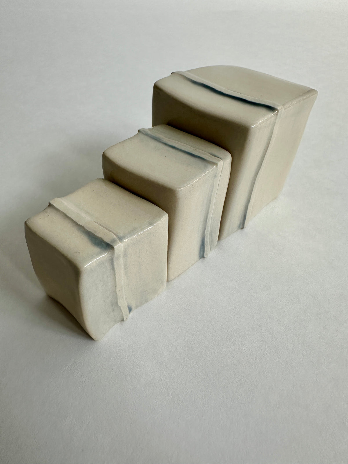 Cube Sculptures: Raised Line - Lavender (3pc)