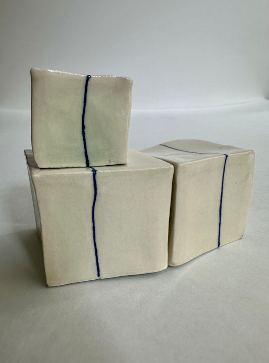 Cube Sculptures: Mirror Fine Line (3pc)