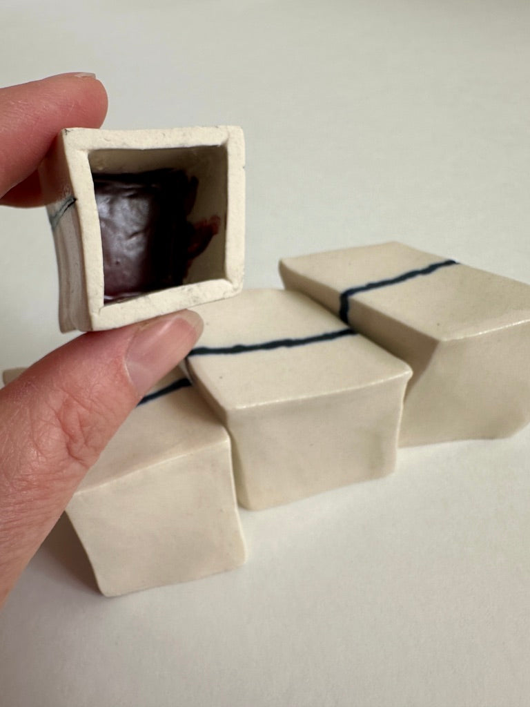 SOLD - Cube Sculptures: Ox Blood (4pc)