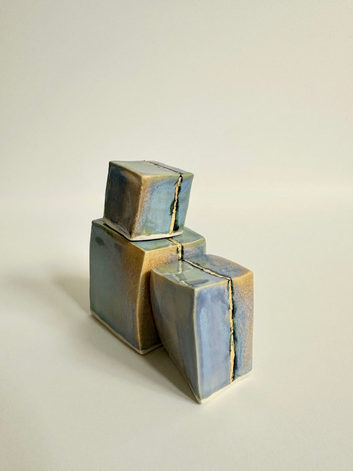 SOLD - Cube Sculptures: Rainbow Blue (3pc)