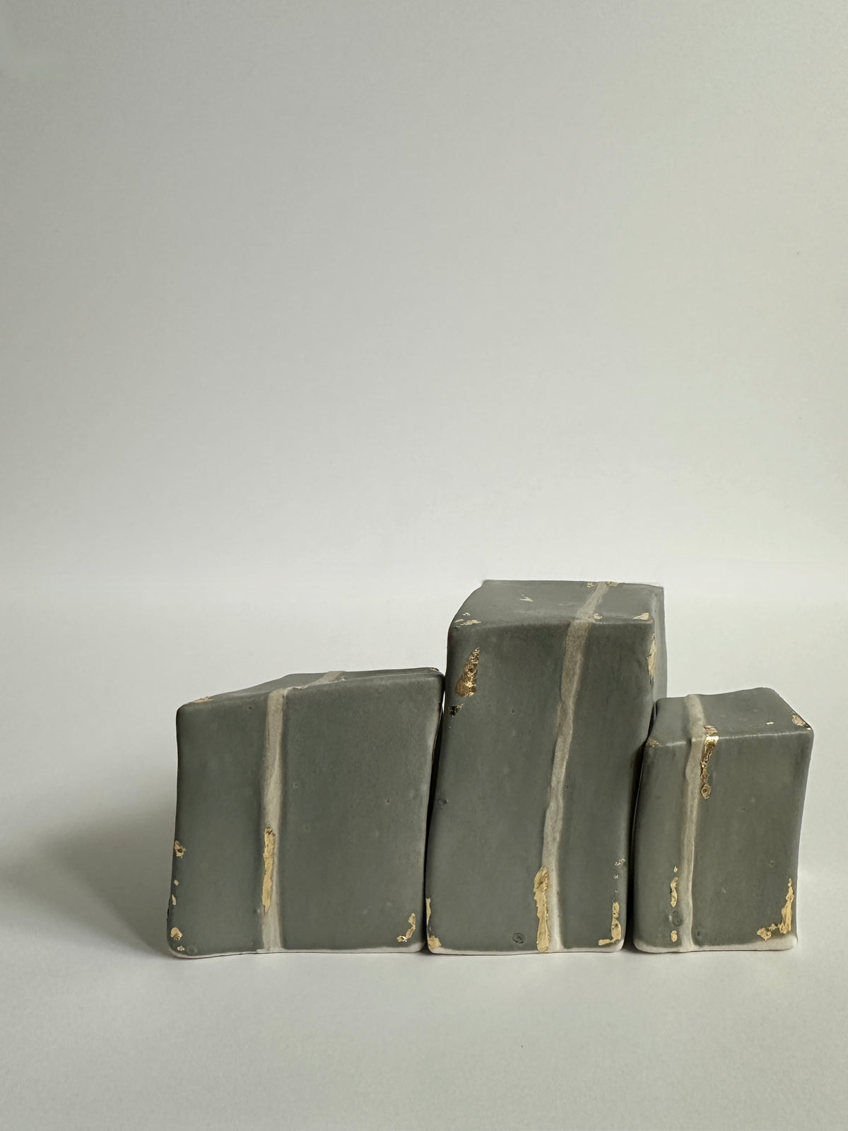 SOLD - Cube Sculptures: Matte Grays (3pc)