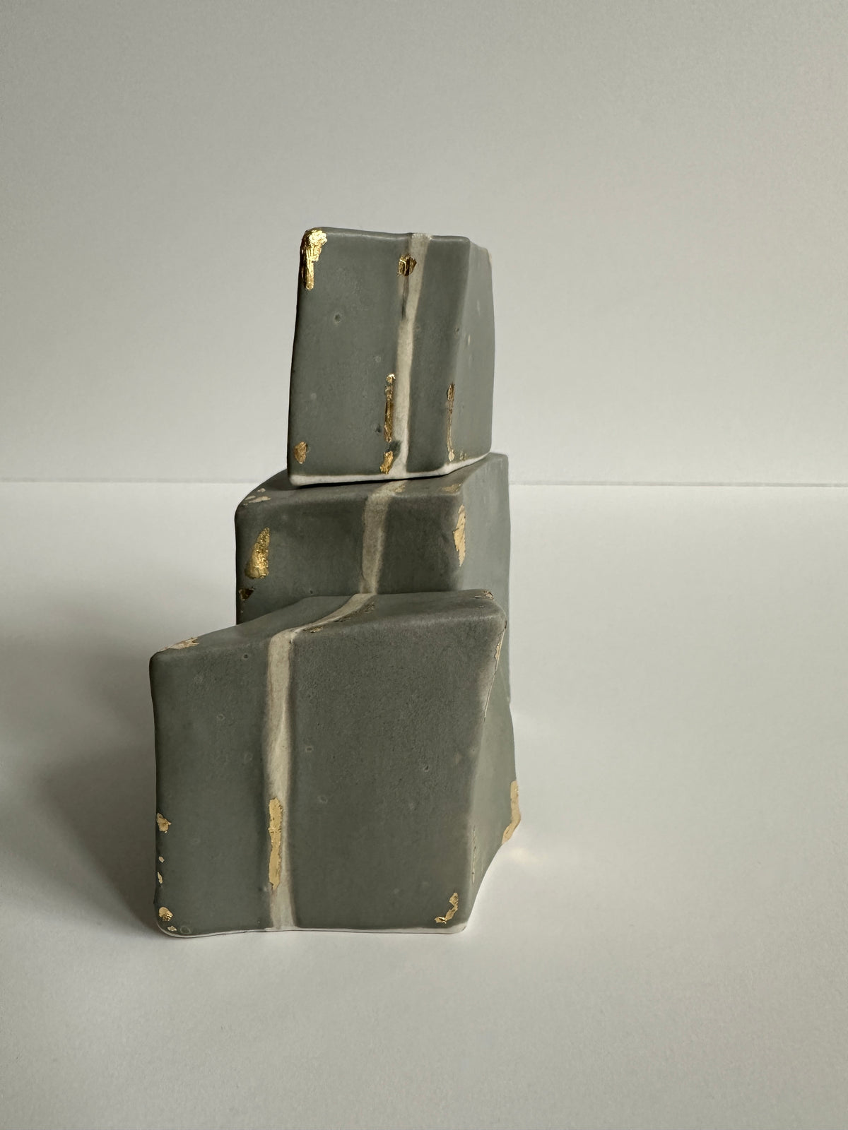 SOLD - Cube Sculptures: Matte Grays (3pc)