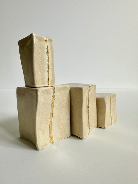 Cube Sculptures: Oatmeal (4pc)