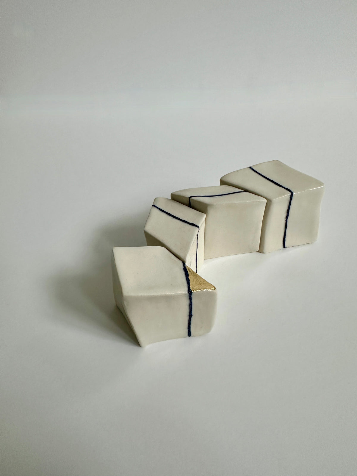 Cube Sculptures: Dancing Turquoise (4pc)