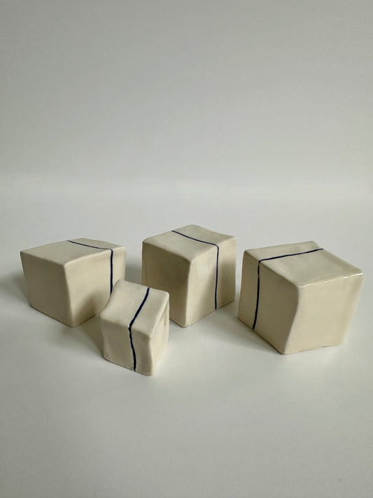 Cube Sculptures: Fine Blue (4pc)