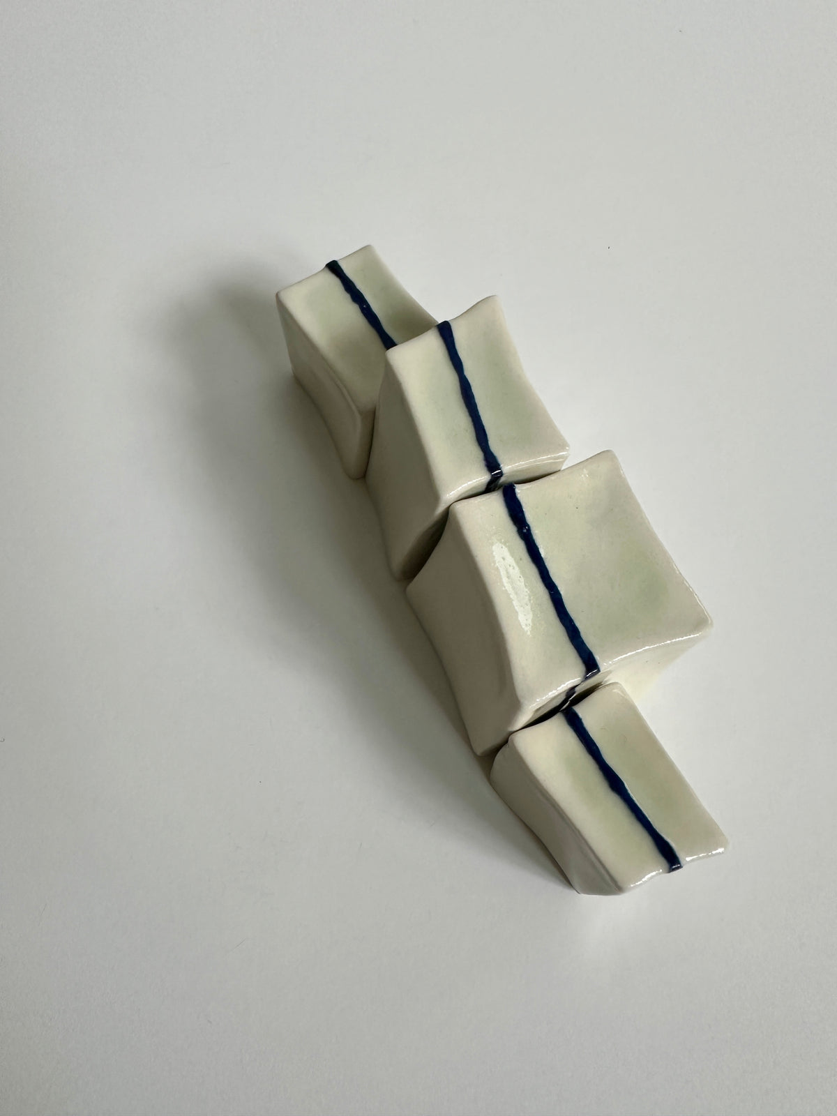 SOLD - Cube Sculptures: Ocean Mist (4pc)