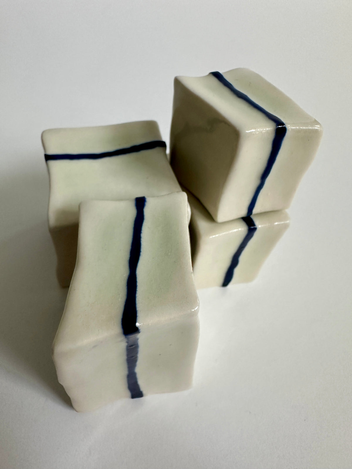 SOLD - Cube Sculptures: Ocean Mist (4pc)