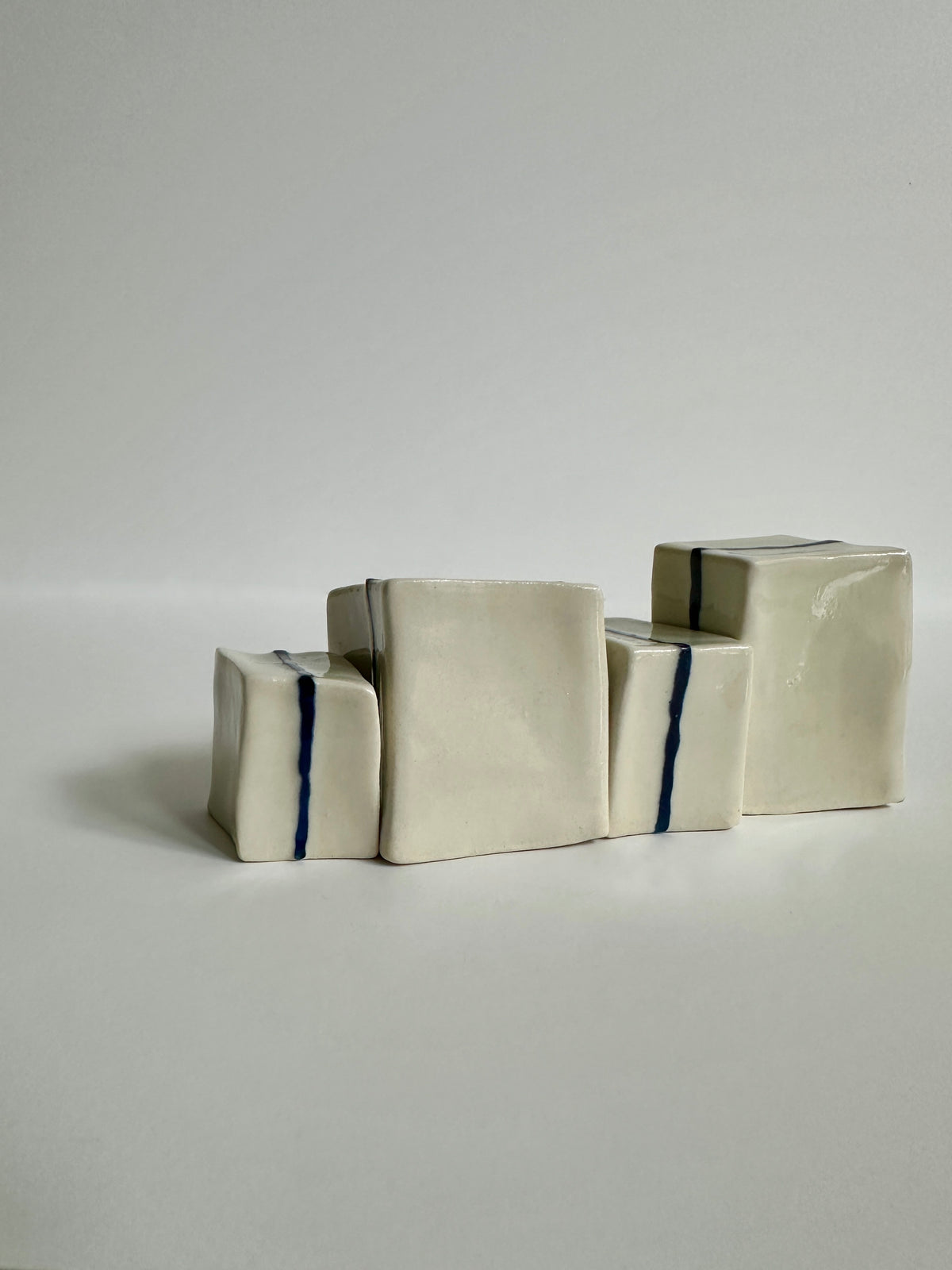 SOLD - Cube Sculptures: Ocean Mist (4pc)