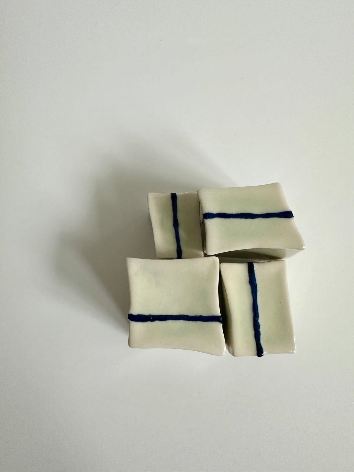 SOLD - Cube Sculptures: Ocean Mist (4pc)