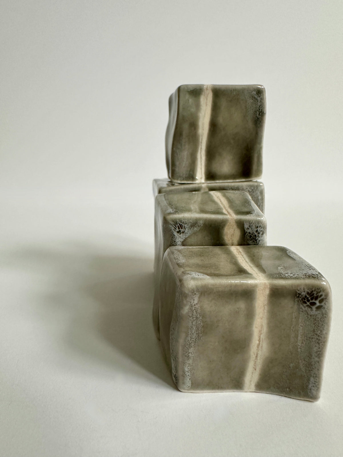 Cube Sculptures: Snow Day-Grey (4pc)