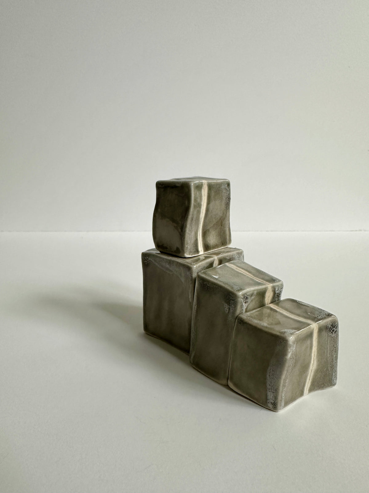 Cube Sculptures: Snow Day-Grey (4pc)