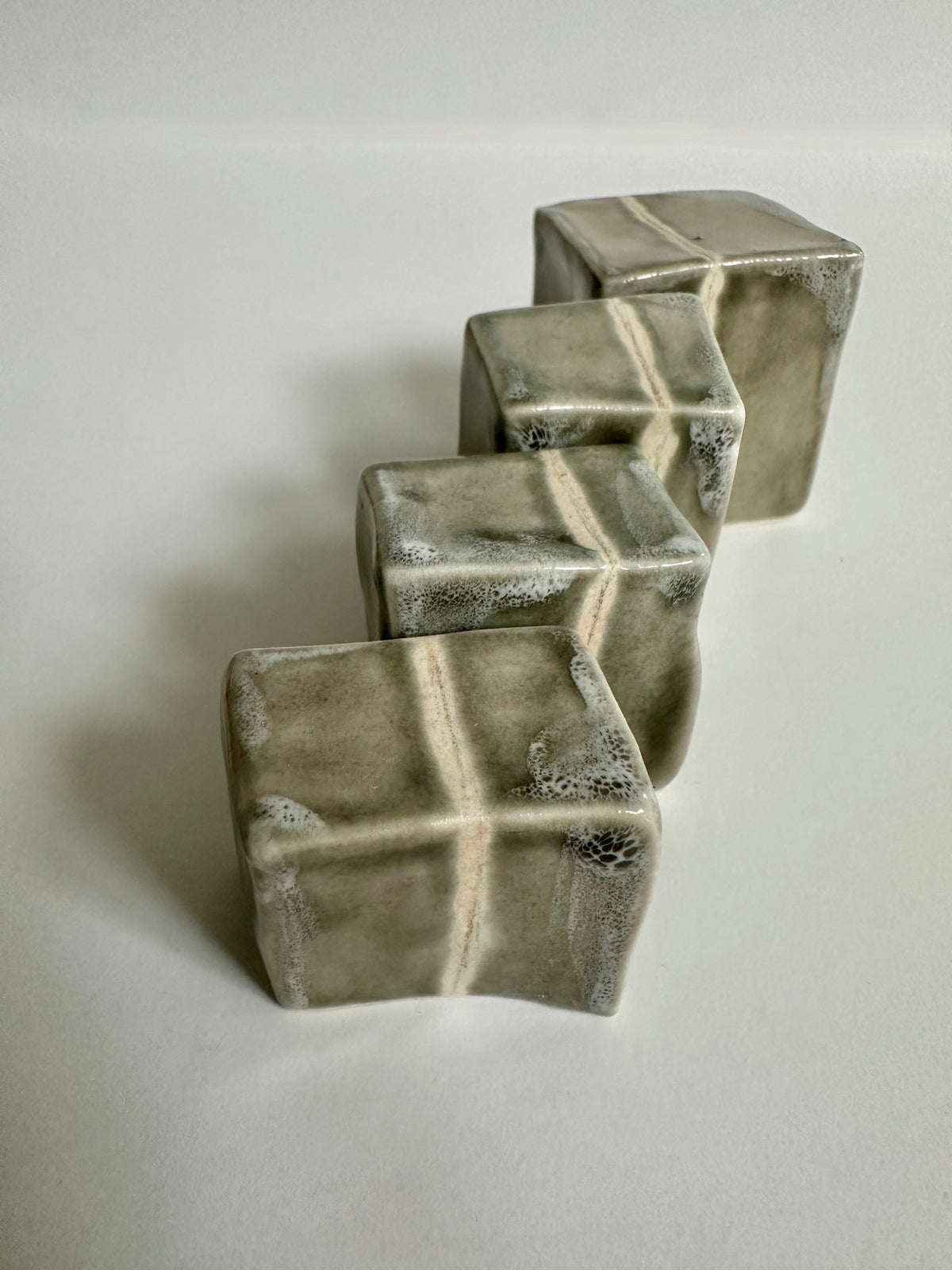Cube Sculptures: Snow Day-Grey (4pc)