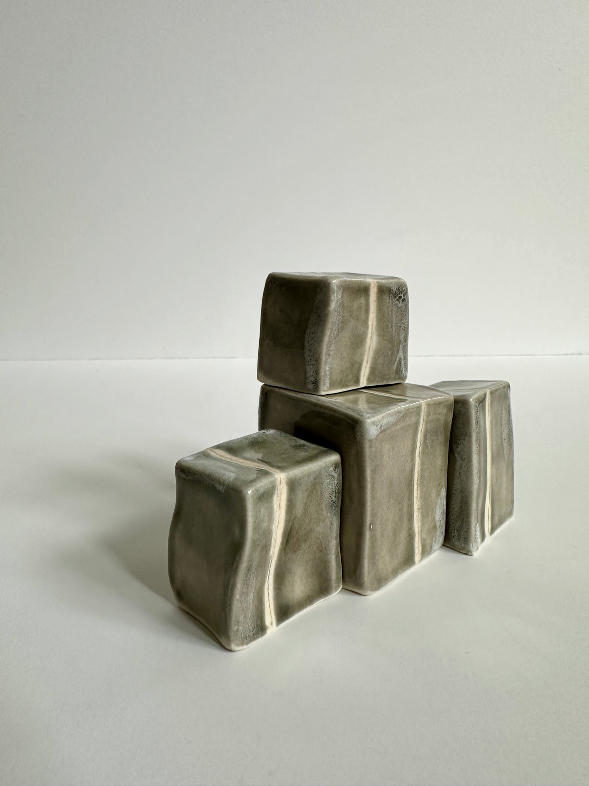 Cube Sculptures: Snow Day-Grey (4pc)
