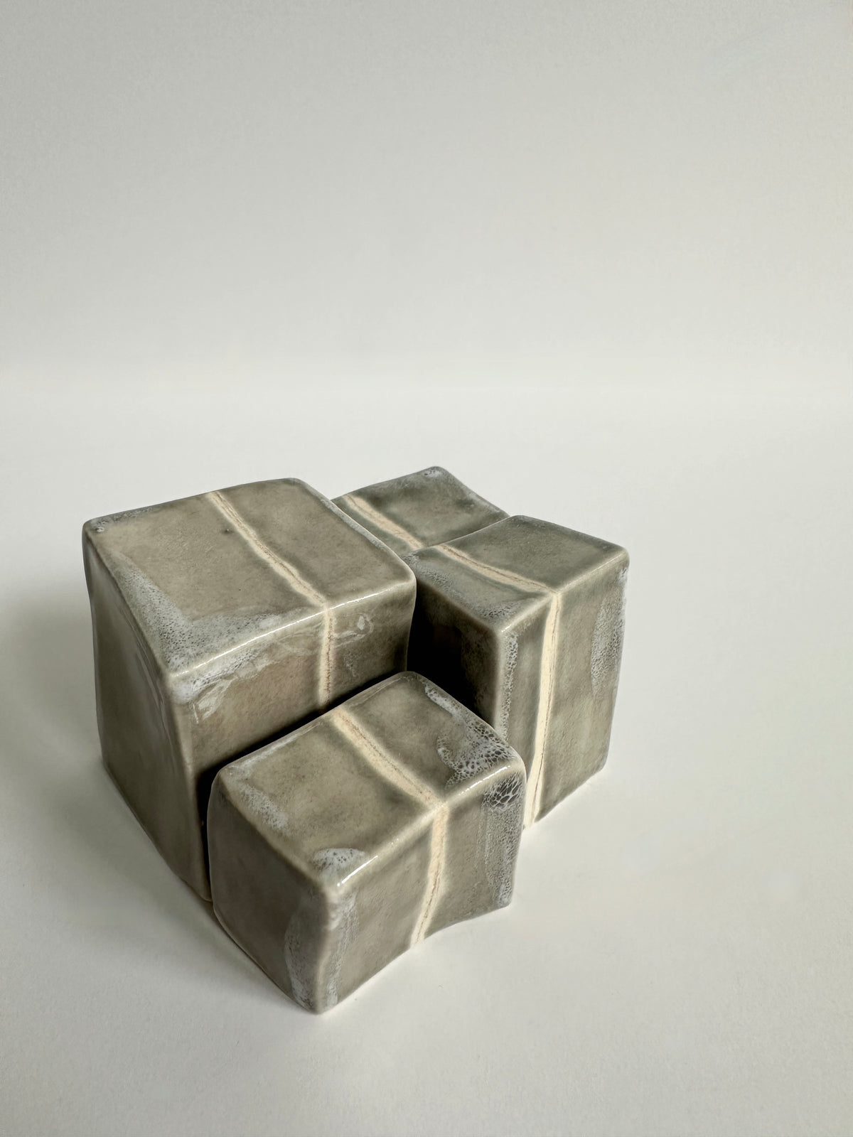 Cube Sculptures: Snow Day-Grey (4pc)