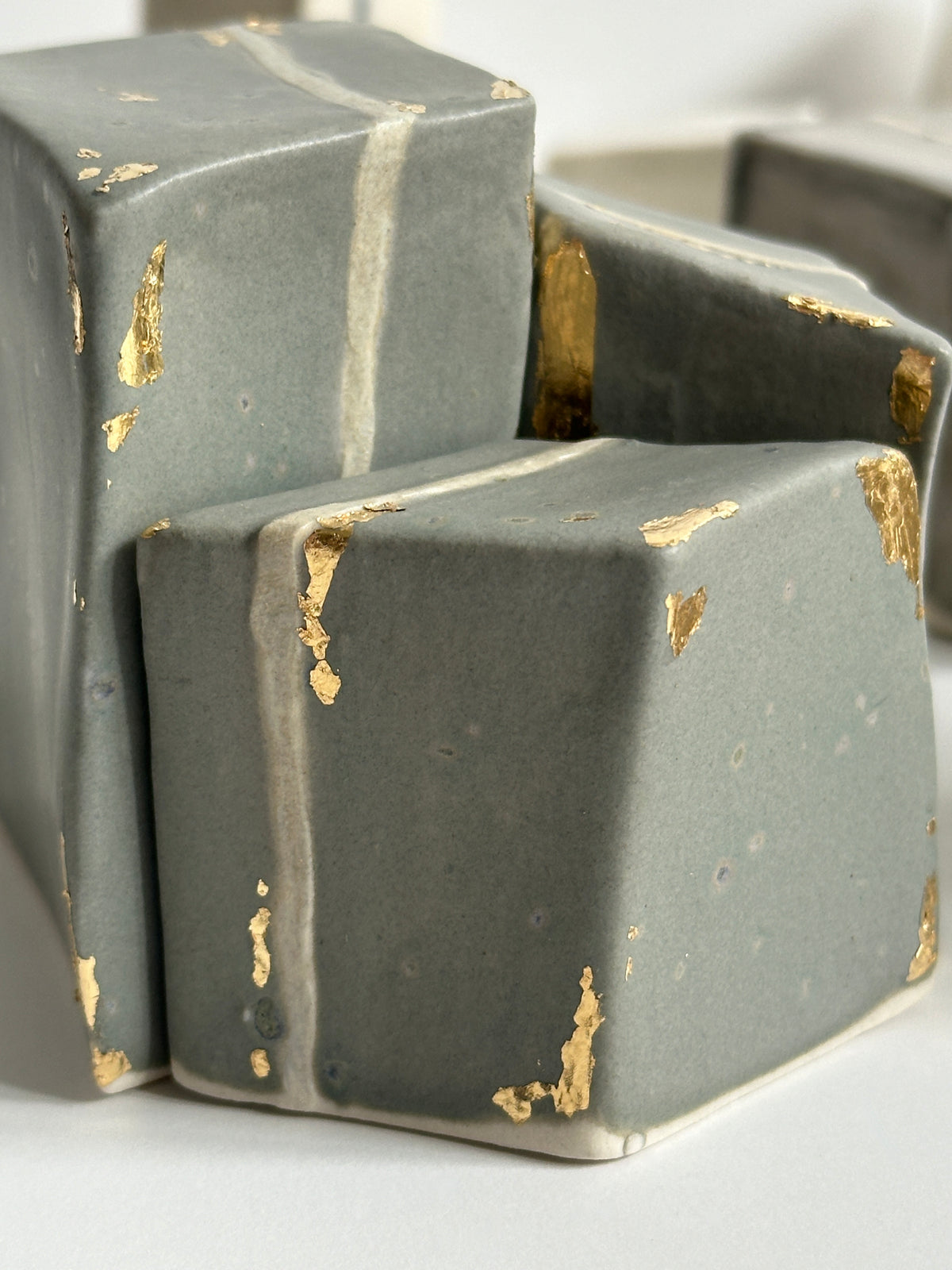 SOLD - Cube Sculptures: Matte Grays (3pc)