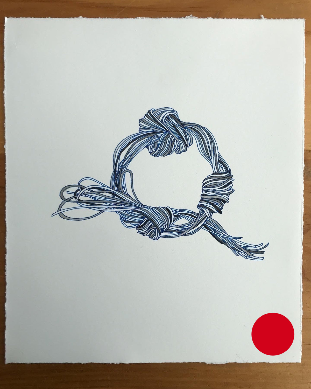 SOLD . Grey knot - circle
