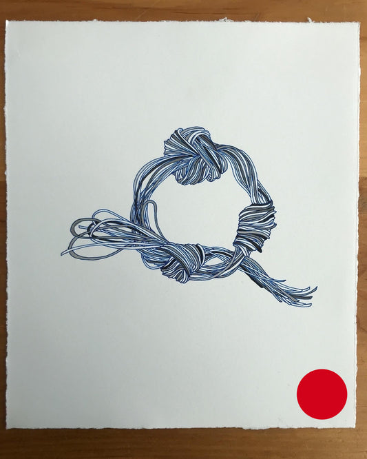 SOLD . Grey knot - circle