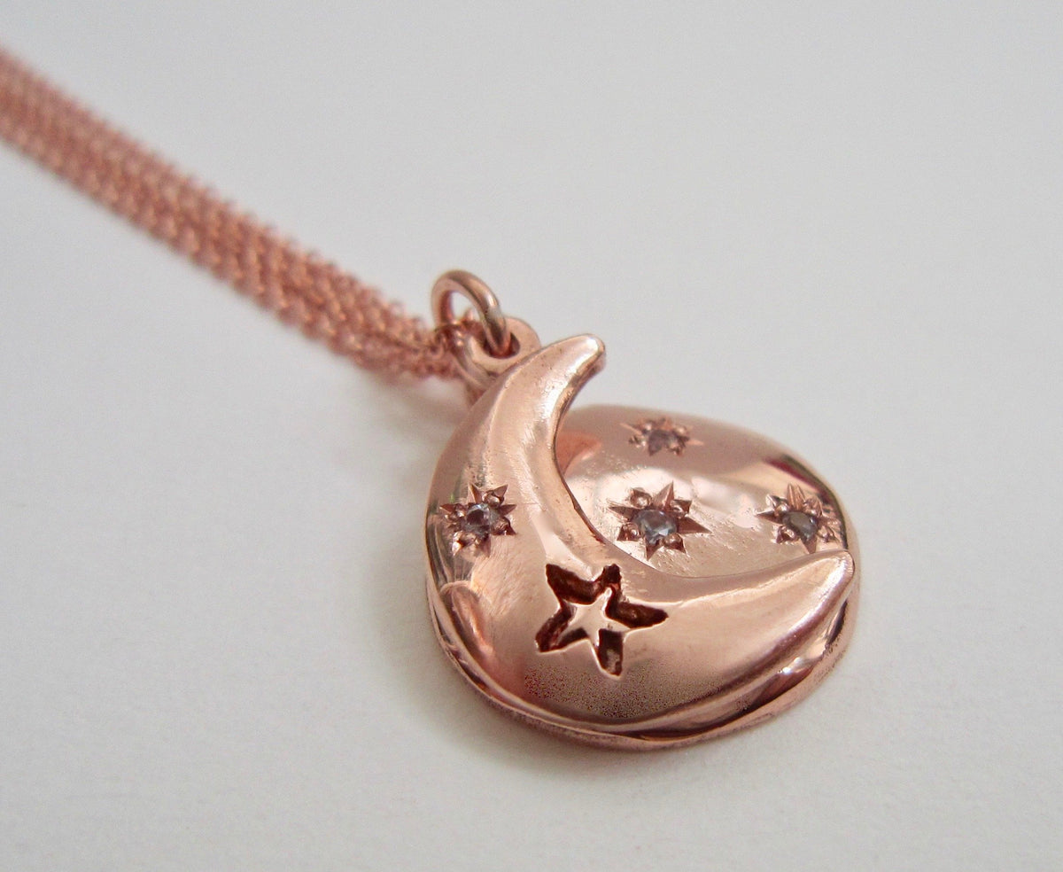 14K Gold Eclipse Necklace - Amanda Schoppel Art & Wax Carving