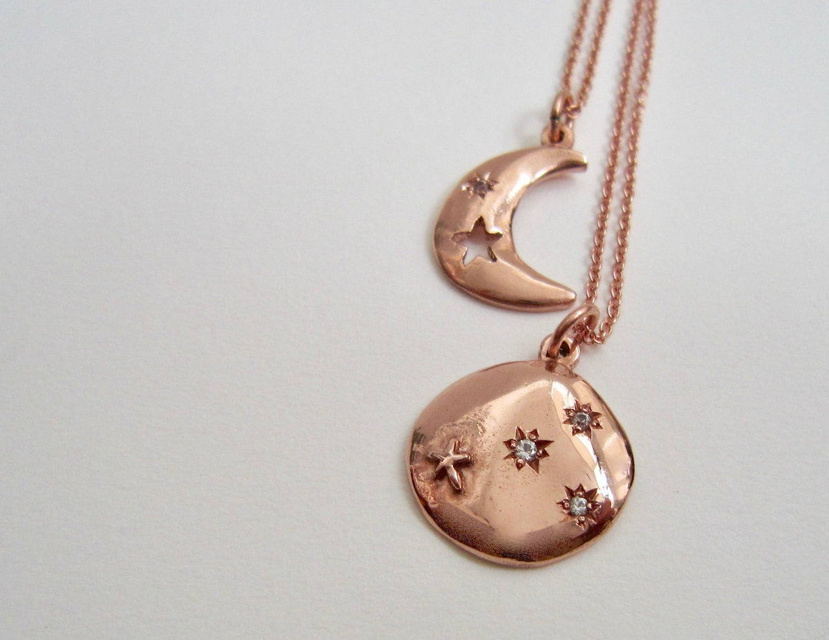 14K Gold Eclipse Necklace - Amanda Schoppel Art & Wax Carving
