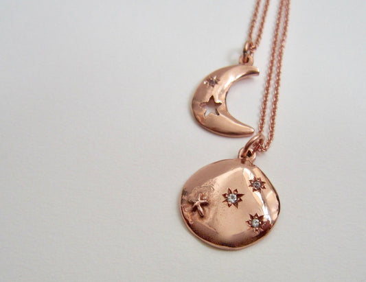 14K Gold Eclipse Necklace - Amanda Schoppel Art & Wax Carving