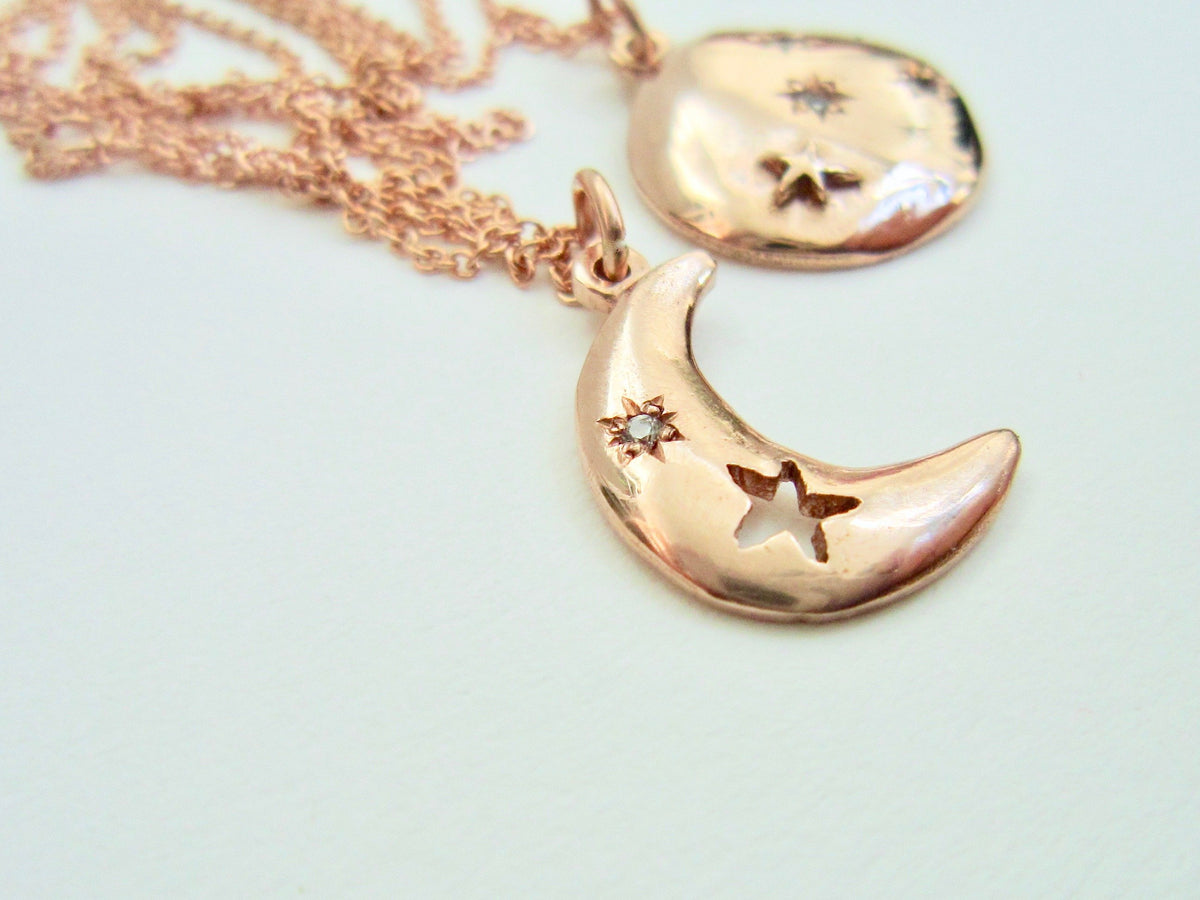 14K Gold Eclipse Necklace - Amanda Schoppel Art & Wax Carving