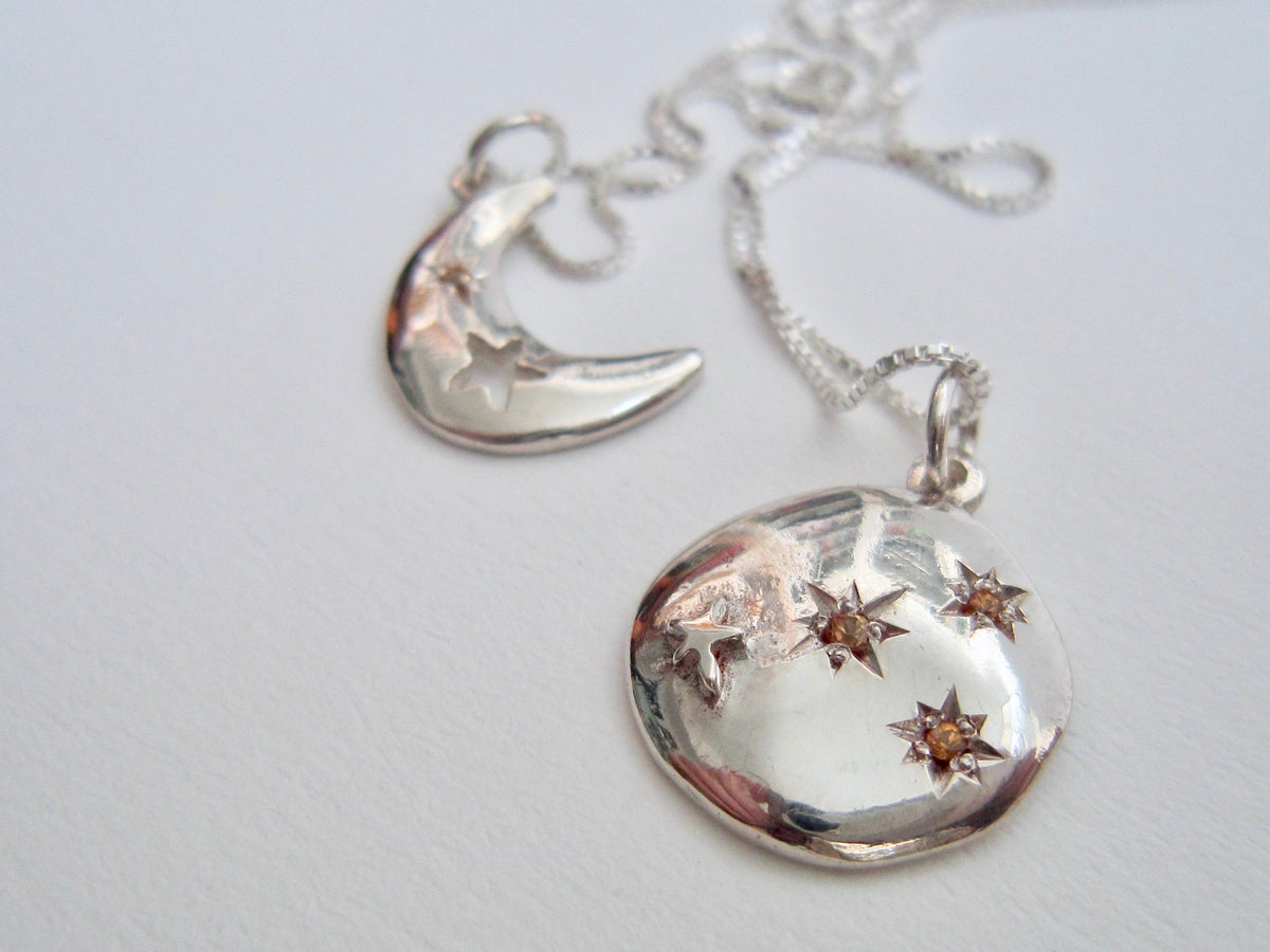 Silver Eclipse Necklace - Amanda Schoppel Art & Wax Carving