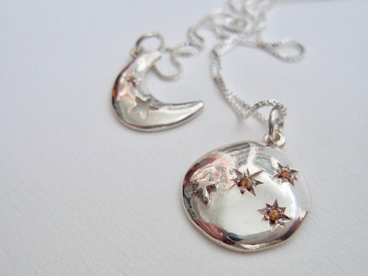 Silver Eclipse Necklace - Amanda Schoppel Art & Wax Carving