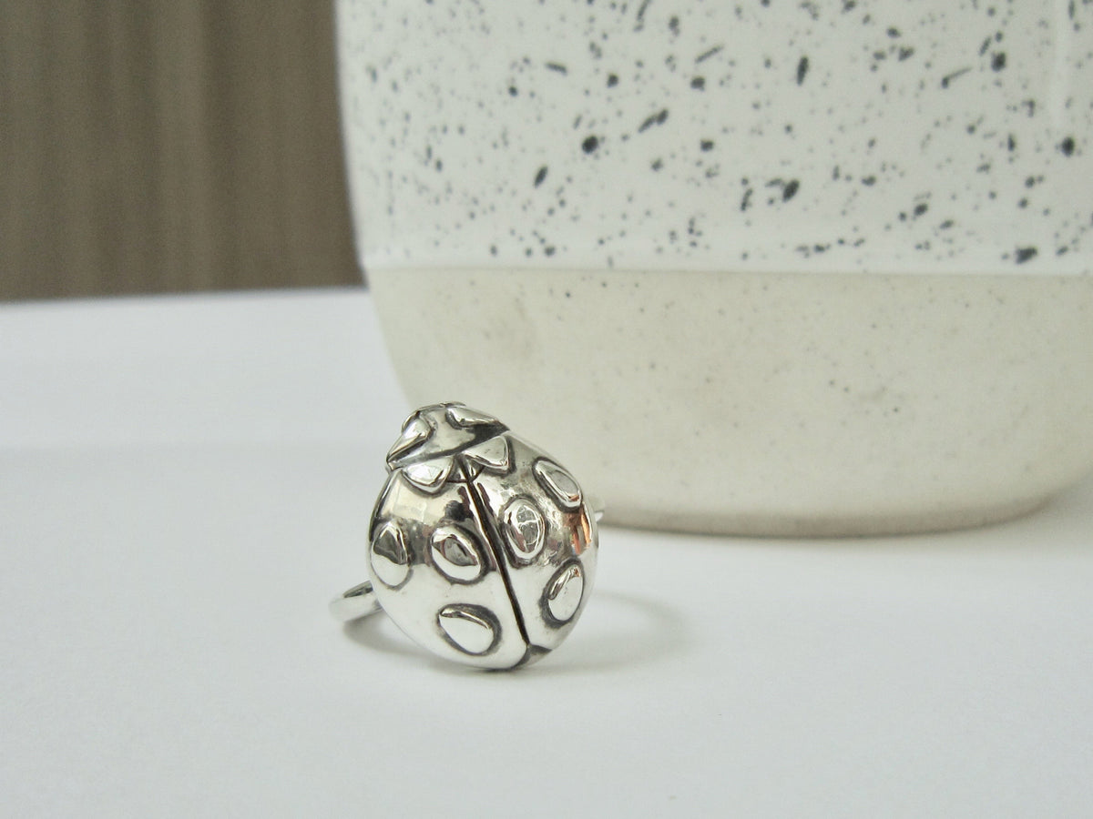 Lucy Ladybug Ring - Amanda Schoppel Art & Wax Carving