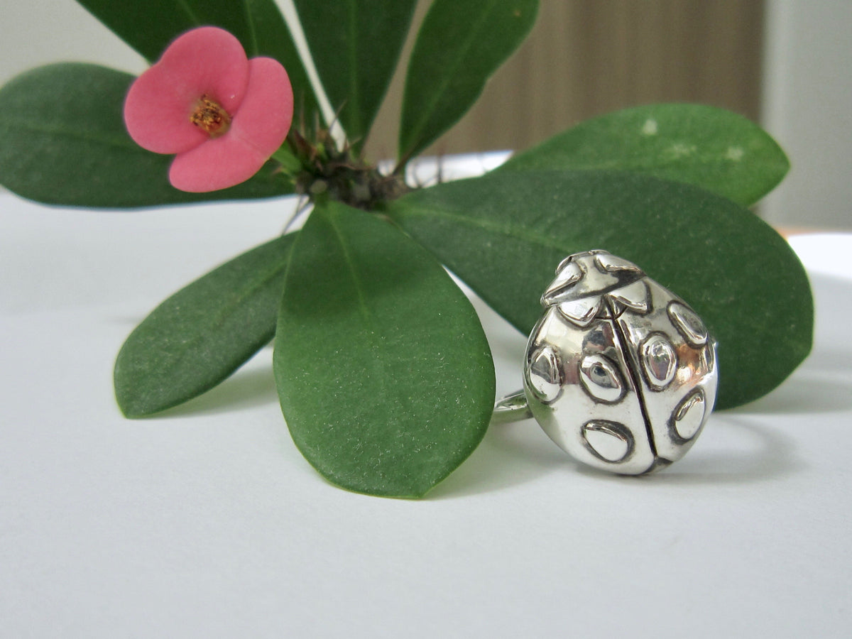 Lucy Ladybug Ring - Amanda Schoppel Art & Wax Carving