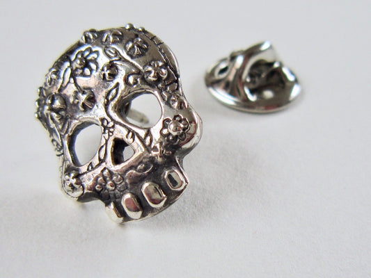 Sugar Skull Pin - Amanda Schoppel Art & Wax Carving