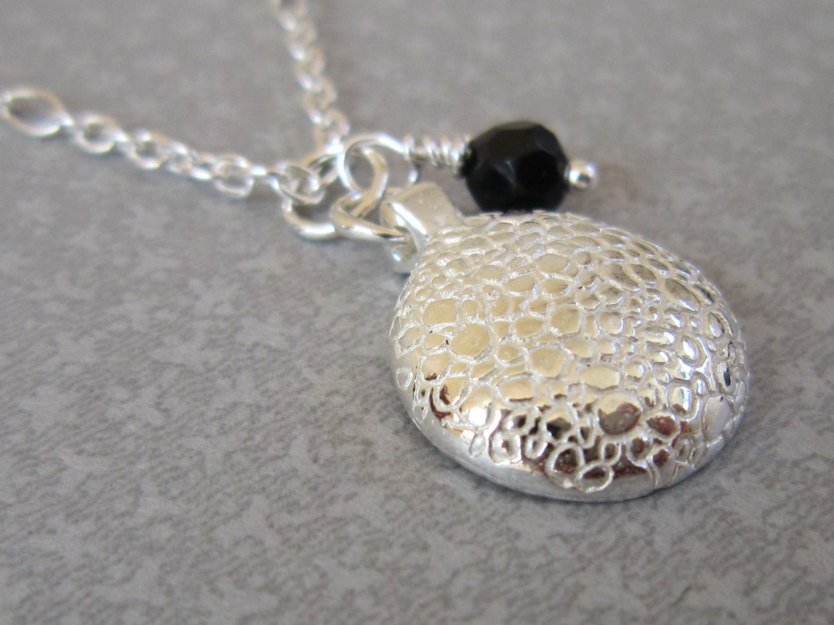 'You' Pendant with Onyx - Amanda Schoppel Art & Wax Carving
