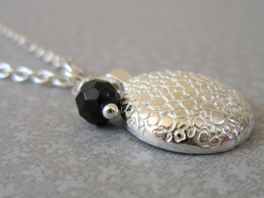 'You' Pendant with Onyx - Amanda Schoppel Art & Wax Carving