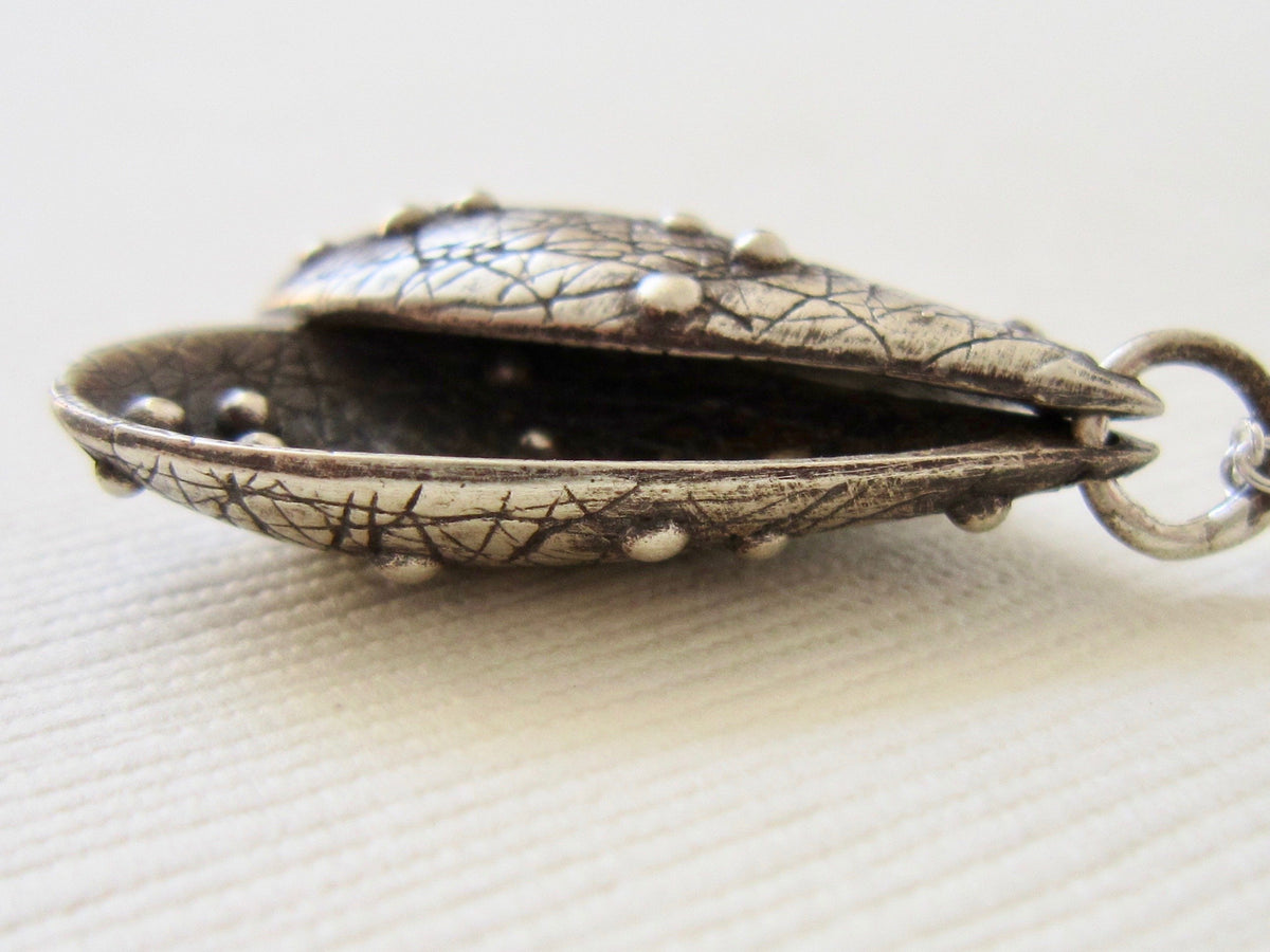 Silver Bump Clamshell 16" Pendant - Amanda Schoppel Art & Wax Carving