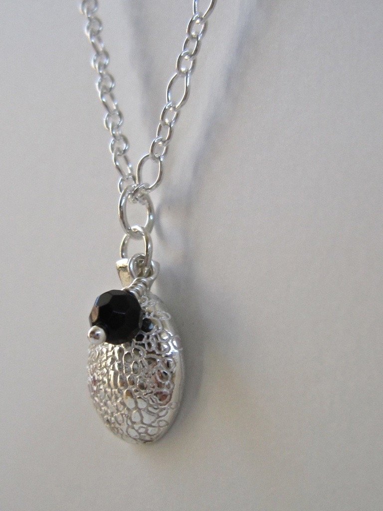 'You' Pendant with Onyx - Amanda Schoppel Art & Wax Carving